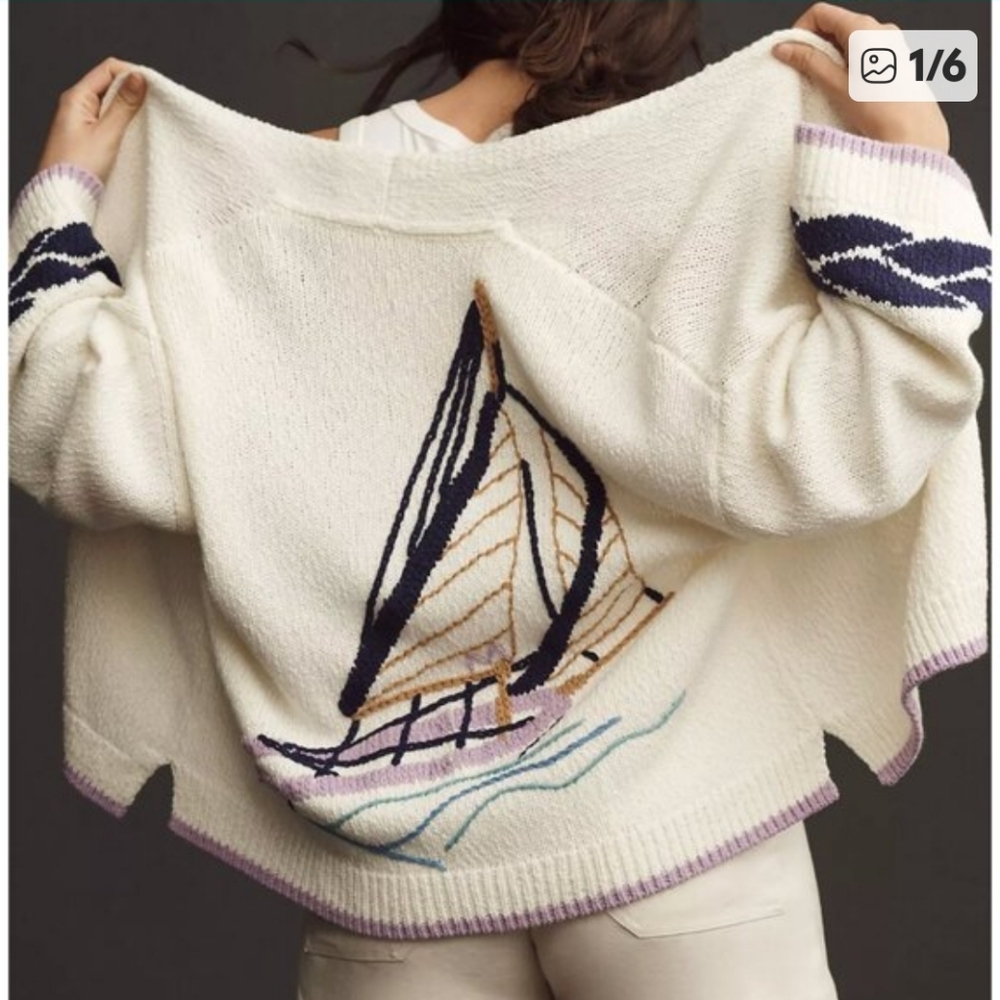 Anthropologie by Maeve The Maggie Cardigan Sweater M/L - Lilac - see note